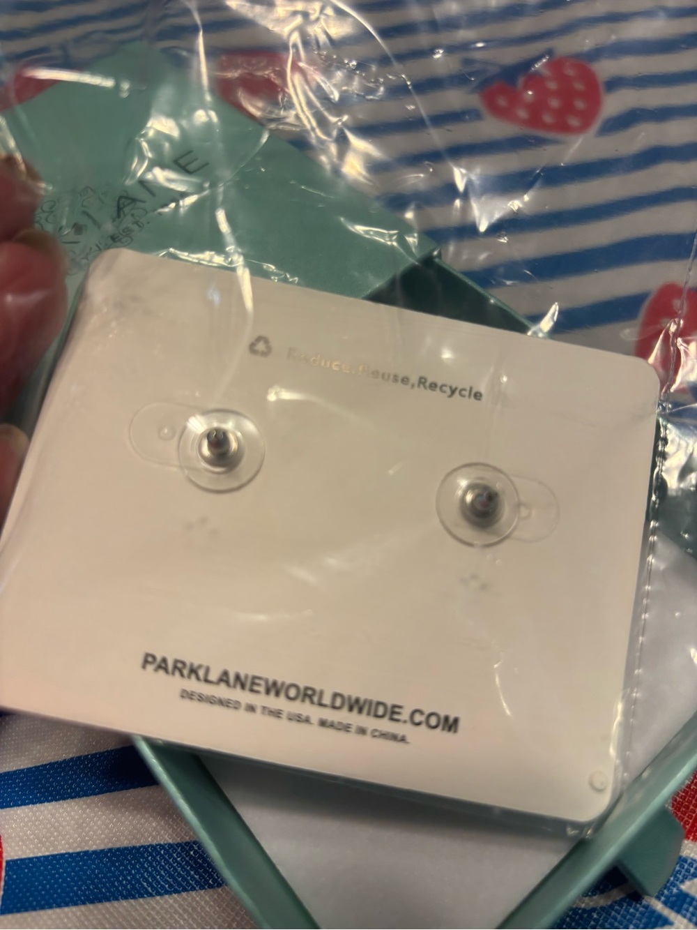 Park Lane Black and Clear Square Halo Stud Cinema Earrings - Picture 3 of 3